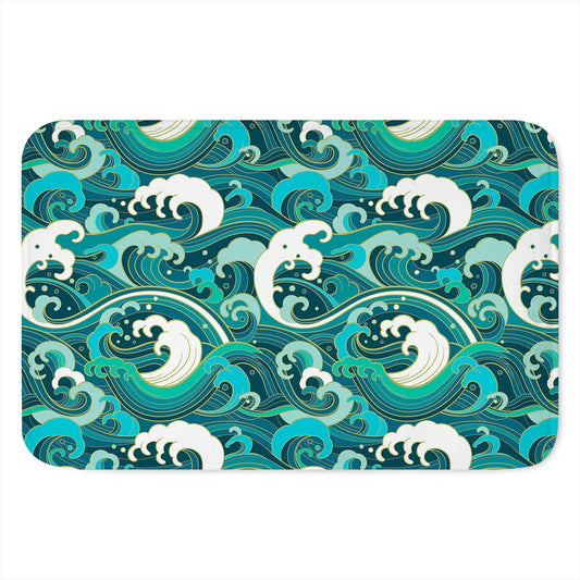 Deep Sea Wave Surfing Pattern Print Indoor Door Mat