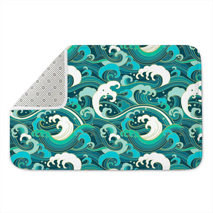 Deep Sea Wave Surfing Pattern Print Indoor Door Mat