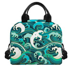 Deep Sea Wave Surfing Pattern Print Insulated Lunch Bag