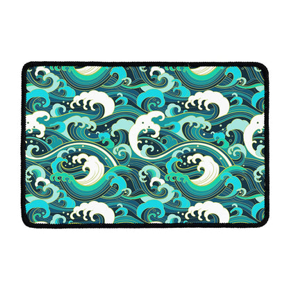 Deep Sea Wave Surfing Pattern Print Kitchen Mat