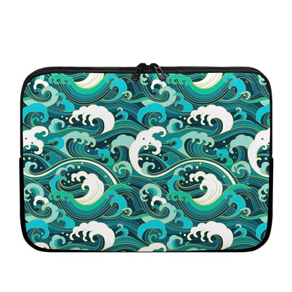 Deep Sea Wave Surfing Pattern Print Laptop Sleeve