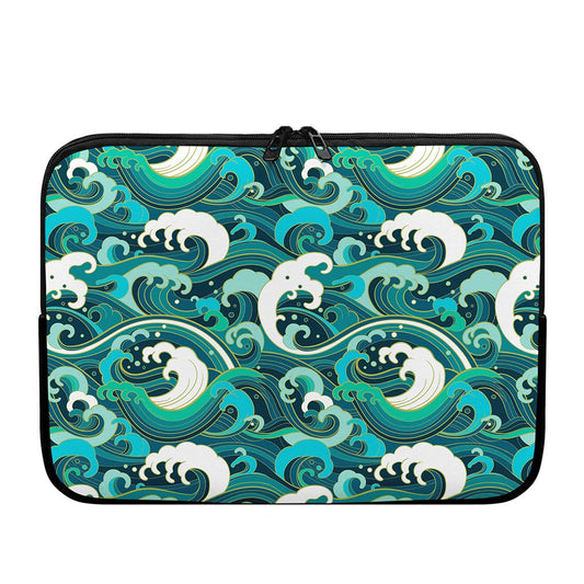 Deep Sea Wave Surfing Pattern Print Laptop Sleeve