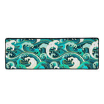 Deep Sea Wave Surfing Pattern Print Long Kitchen Mat