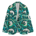 Deep Sea Wave Surfing Pattern Print Men's Blazer