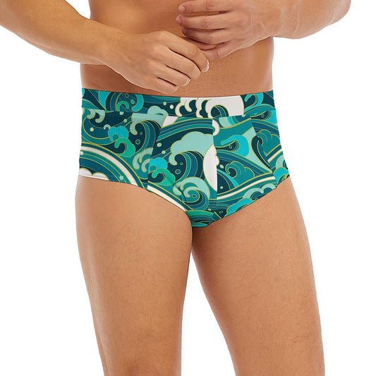 Deep Sea Wave Surfing Pattern Print Men's Briefs