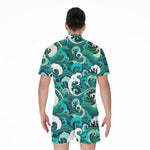 Deep Sea Wave Surfing Pattern Print Men's Rompers