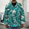 Deep Sea Wave Surfing Pattern Print Men's Shirt Jacket