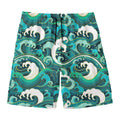 Deep Sea Wave Surfing Pattern Print Men's Swim Trunks
