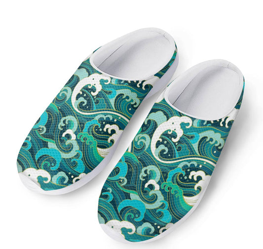Deep Sea Wave Surfing Pattern Print Mesh Casual Shoes