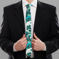 Deep Sea Wave Surfing Pattern Print Necktie