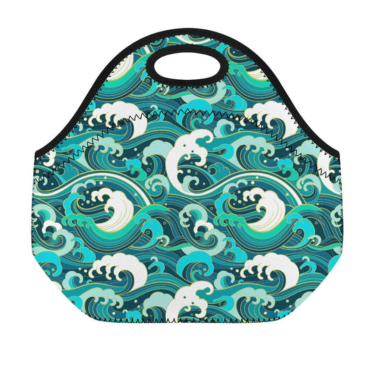 Deep Sea Wave Surfing Pattern Print Neoprene Lunch Bag