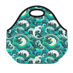 Deep Sea Wave Surfing Pattern Print Neoprene Lunch Bag