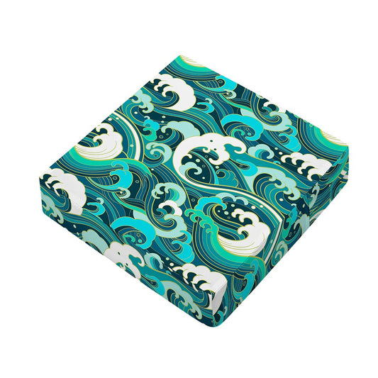 Deep Sea Wave Surfing Pattern Print Outdoor Seat Cushion Cover