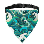 Deep Sea Wave Surfing Pattern Print Over The Collar Dog Bandana