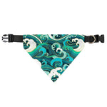 Deep Sea Wave Surfing Pattern Print Over The Collar Dog Bandana