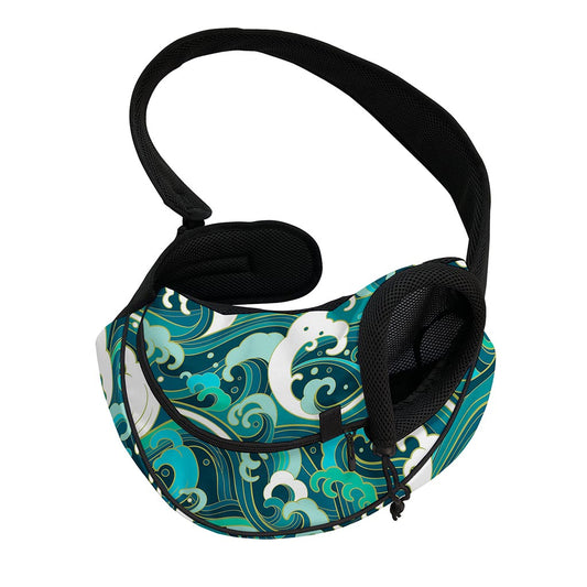 Deep Sea Wave Surfing Pattern Print Pet Sling Carrier
