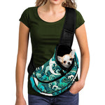 Deep Sea Wave Surfing Pattern Print Pet Sling Carrier