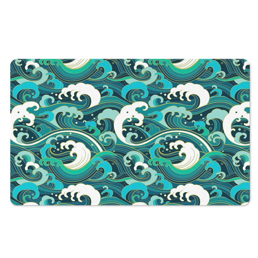 Deep Sea Wave Surfing Pattern Print Polyester Doormat