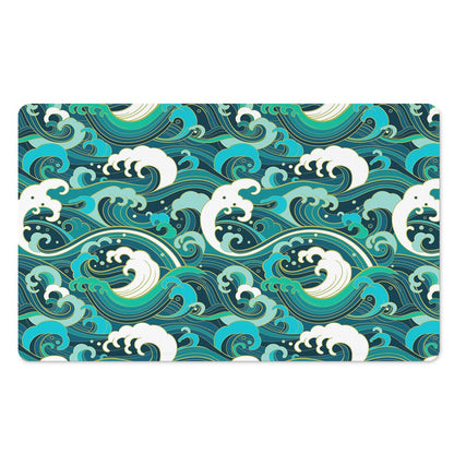 Deep Sea Wave Surfing Pattern Print Polyester Doormat