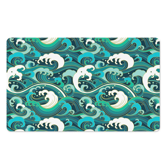 Deep Sea Wave Surfing Pattern Print Polyester Doormat