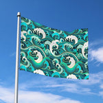 Deep Sea Wave Surfing Pattern Print Polyester Flag