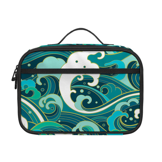 Deep Sea Wave Surfing Pattern Print Portable Lunch Bag