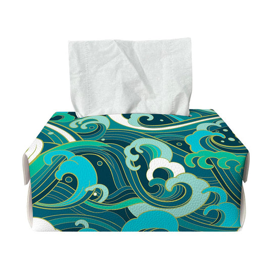 Deep Sea Wave Surfing Pattern Print Rectangle Tissue Box Cover