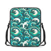 Deep Sea Wave Surfing Pattern Print Rectangular Crossbody Bag