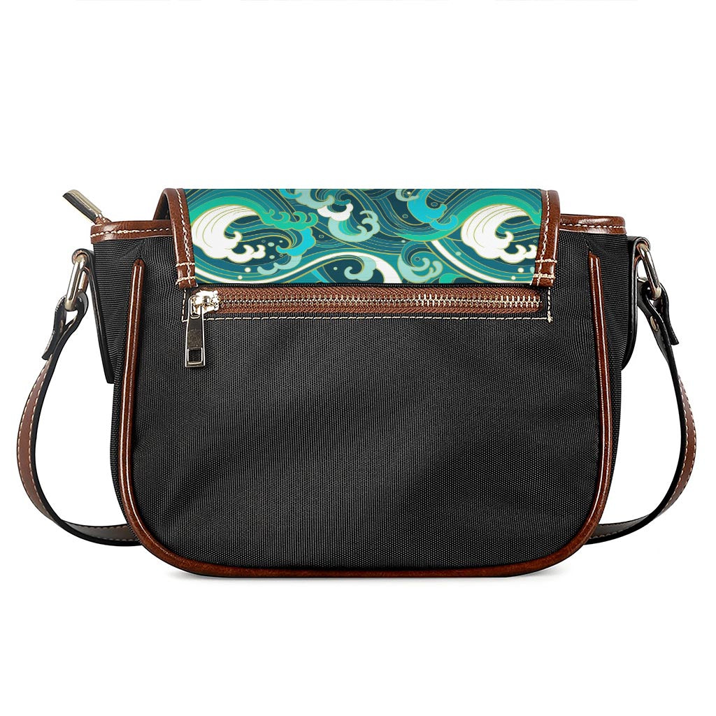 Deep Sea Wave Surfing Pattern Print Saddle Bag