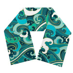 Deep Sea Wave Surfing Pattern Print Scarf