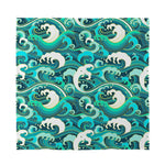 Deep Sea Wave Surfing Pattern Print Silk Bandana