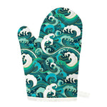 Deep Sea Wave Surfing Pattern Print Single Oven Mitt