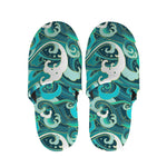 Deep Sea Wave Surfing Pattern Print Slippers