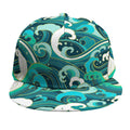 Deep Sea Wave Surfing Pattern Print Snapback Cap