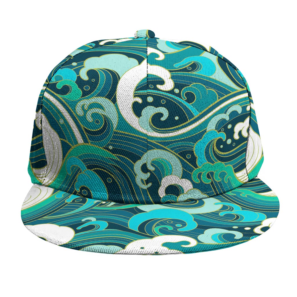 Deep Sea Wave Surfing Pattern Print Snapback Cap