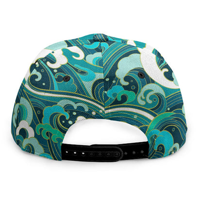 Deep Sea Wave Surfing Pattern Print Snapback Cap