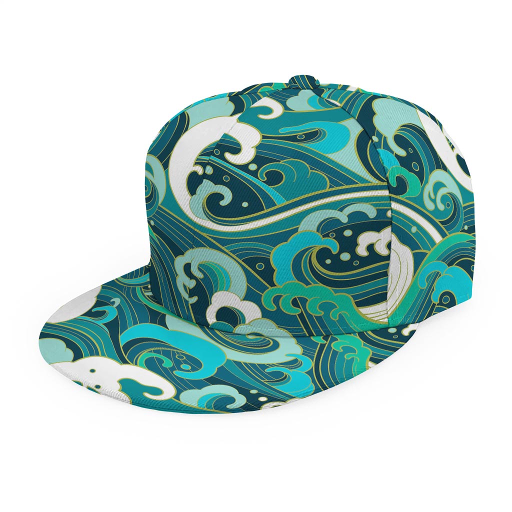Deep Sea Wave Surfing Pattern Print Snapback Cap