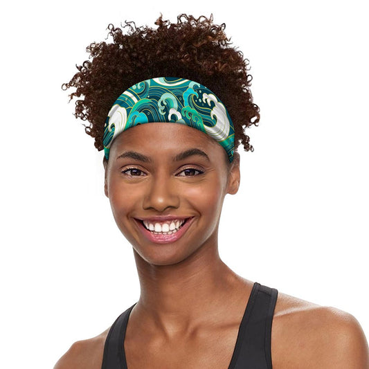 Deep Sea Wave Surfing Pattern Print Sports Headband