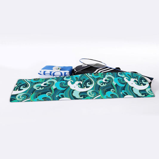 Deep Sea Wave Surfing Pattern Print Sports Towel
