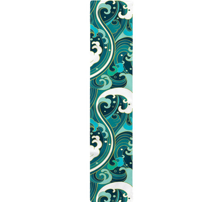 Deep Sea Wave Surfing Pattern Print Table Runner
