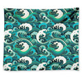 Deep Sea Wave Surfing Pattern Print Tapestry