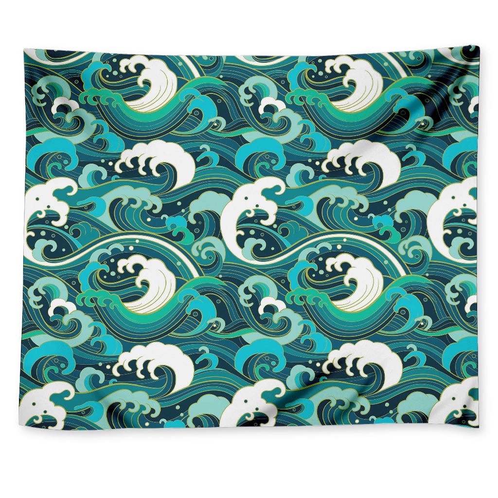 Deep Sea Wave Surfing Pattern Print Tapestry