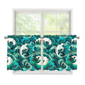 Deep Sea Wave Surfing Pattern Print Tier Curtains
