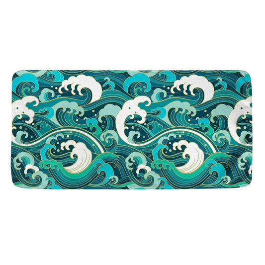 Deep Sea Wave Surfing Pattern Print Towel