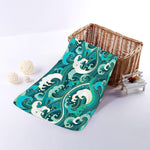 Deep Sea Wave Surfing Pattern Print Towel