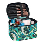 Deep Sea Wave Surfing Pattern Print Travel Makeup Bag