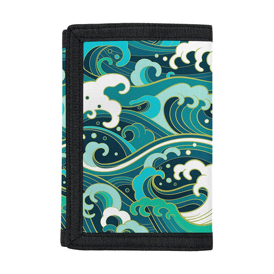 Deep Sea Wave Surfing Pattern Print Trifold Wallet
