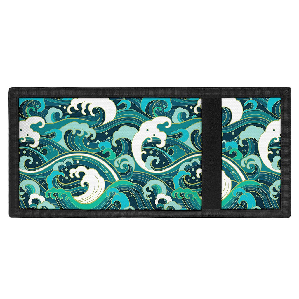 Deep Sea Wave Surfing Pattern Print Trifold Wallet