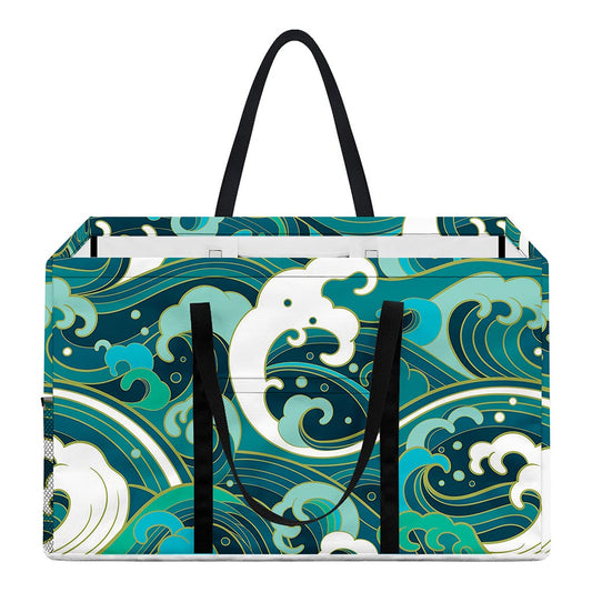 Deep Sea Wave Surfing Pattern Print Utility Tote Bag