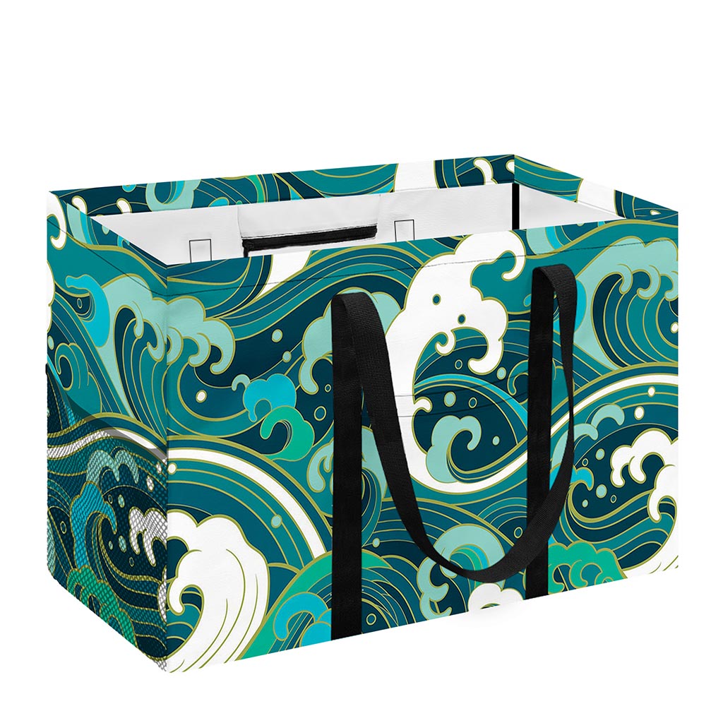 Deep Sea Wave Surfing Pattern Print Utility Tote Bag